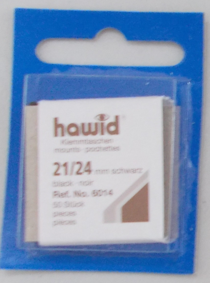 (image for) Hawid Stamp Mounts - Black 21mm x 24mm